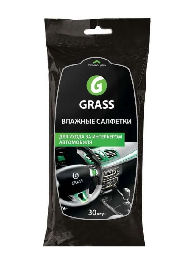 Салфетки влажные для ухода за интерьером 30шт.GRASS IT-0311